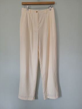Lulu's Cream High-Rise Wide Leg Trousers